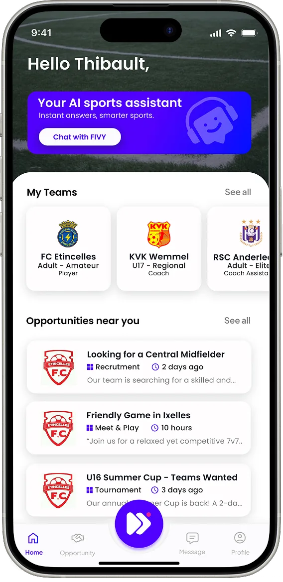 L’application Fiftee sur un téléphone