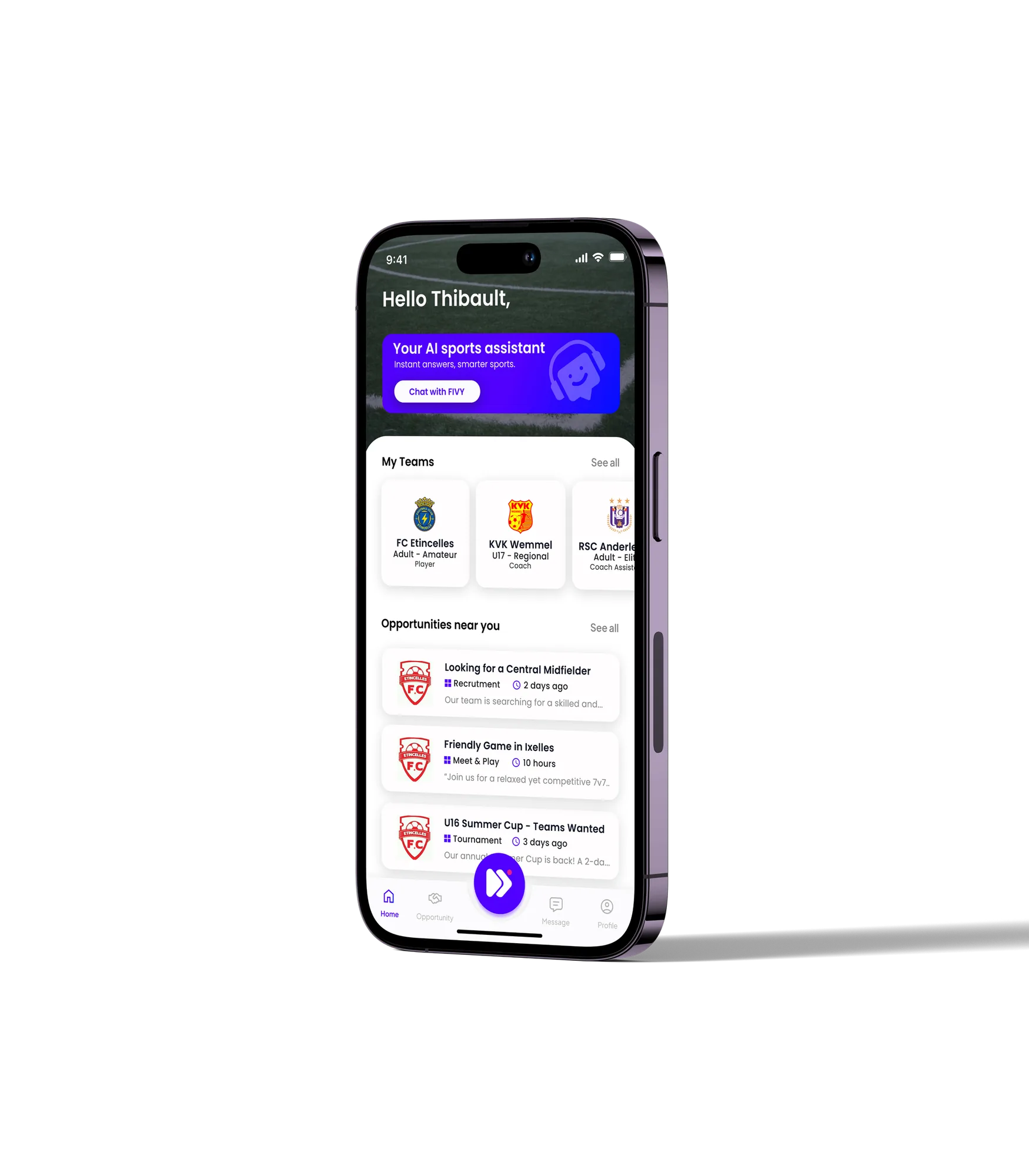 L’application Fiftee sur un smartphone